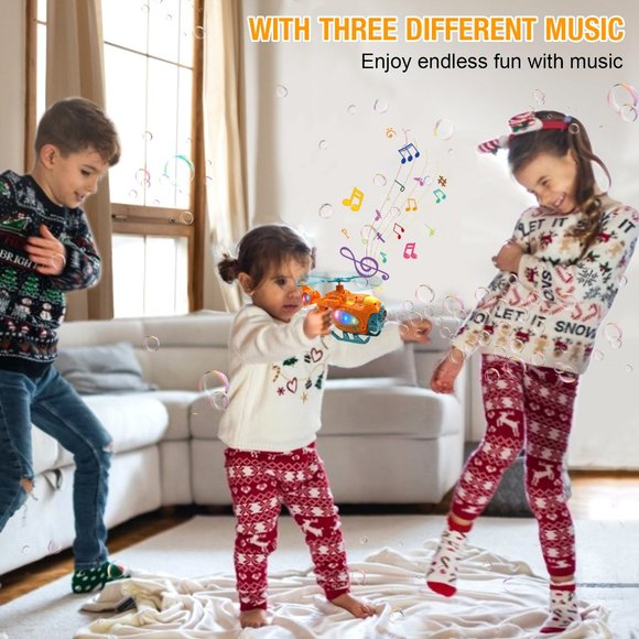 Bubble Gun Bubble Machine for Toddlers, 2000+ Bubbles Per Minute, Helicopter Bu - Picture 4 of 10